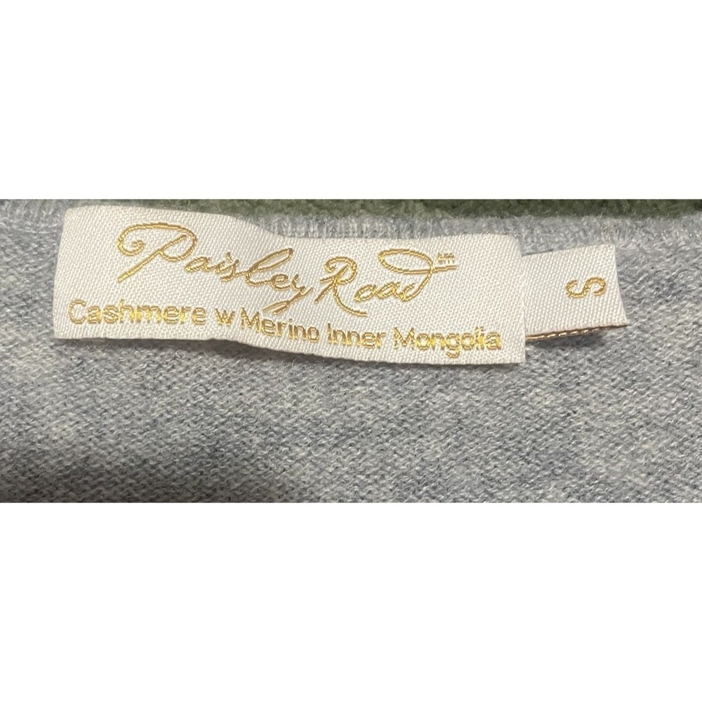 Paisley Road Grey Cashmere Crewneck Sweater Size S Cozy Lightweight Classic - Picture 6 of 8